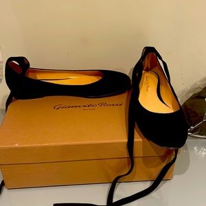 Gianvito Rossi black brand new ballet flat slipper size 36.5 THIS IS A STEAL!